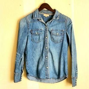 J Crew denim chambray top